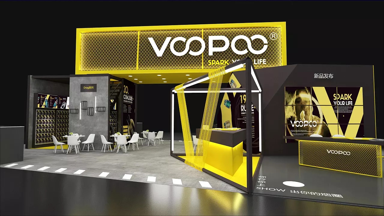 Voopoo科技型展臺設計搭建案例分析及展覽搭建商